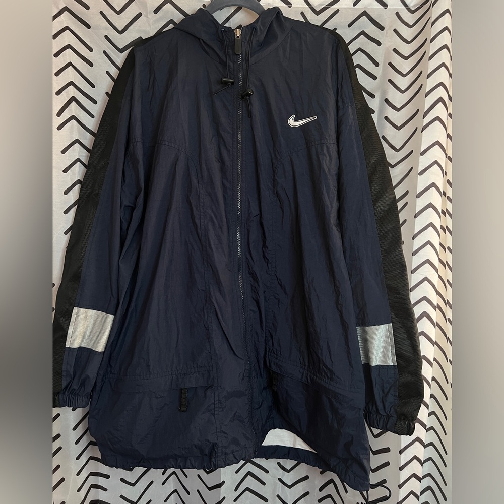 Nike Blue Zip Up Windbreaker Size XL